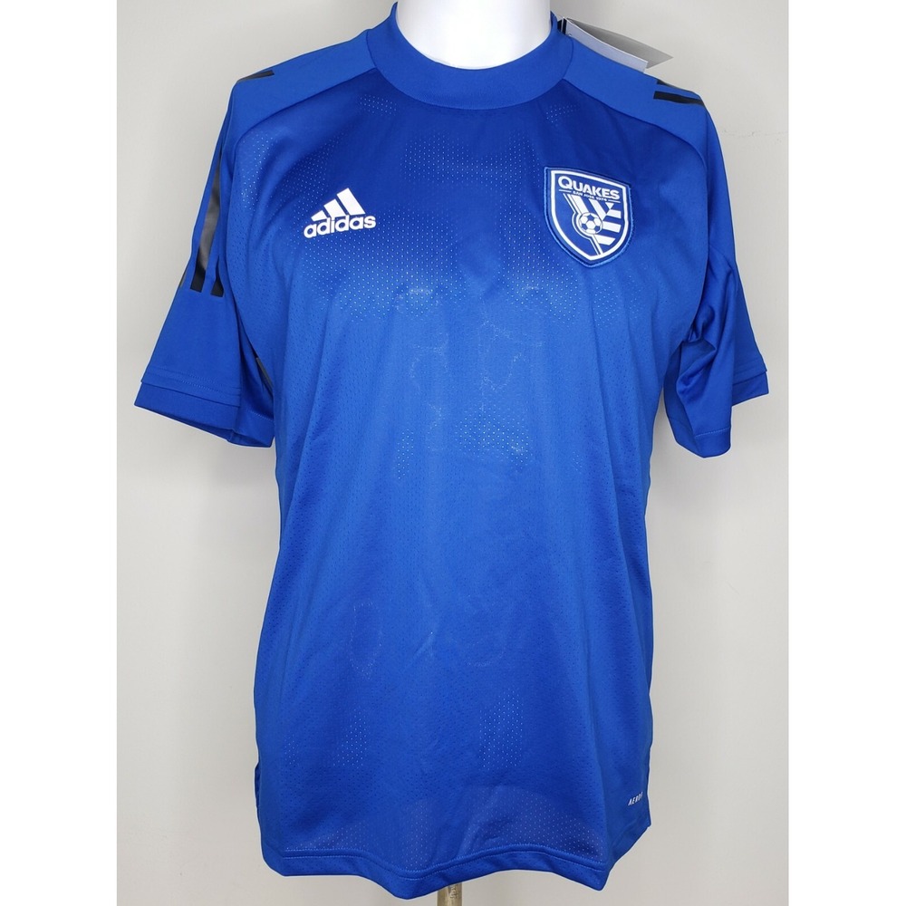 SAN JOSE QUAKES Adidas Aeroready Size Small MLS Blue Training Soccer Jersey
